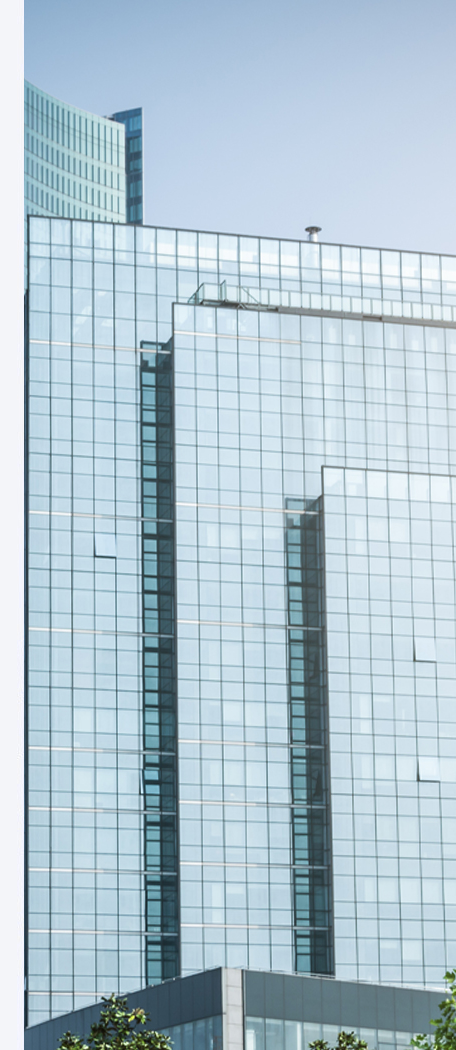 Modern glass office tower, headquarters of Stohb, Bucknor and Durson